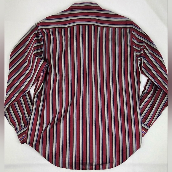 Robert Graham Red Striped Button Down Dress Shirt. Size Large - Picture 5 of 6